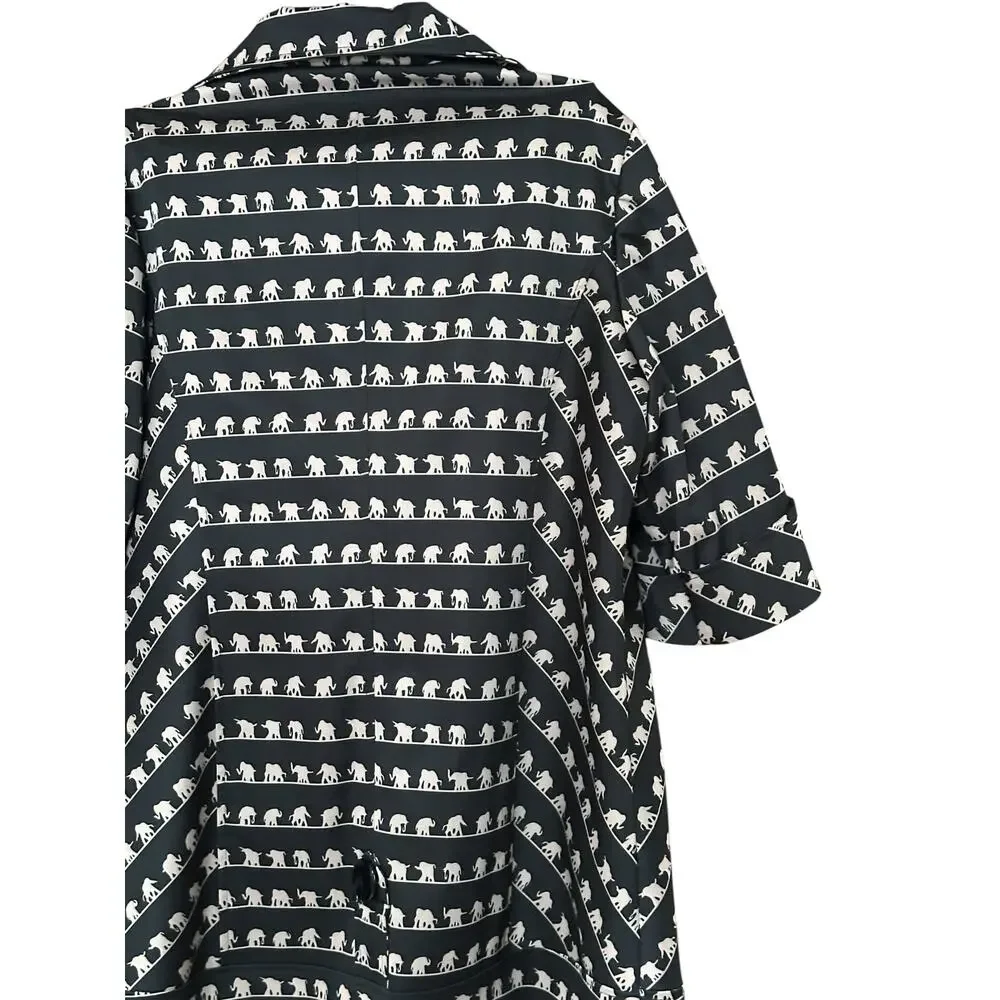 Vintage Retro Mod Nabeier Elephant Print Jacket approx fit Women's XL - Picture 10 of 12